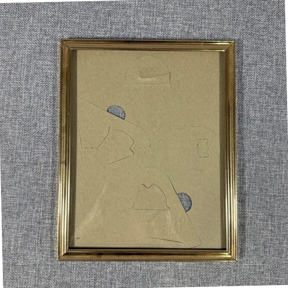 VTG Gold Brass Color Metal Picture Frame 8x10 Cardboard Back Vertical Horizontal